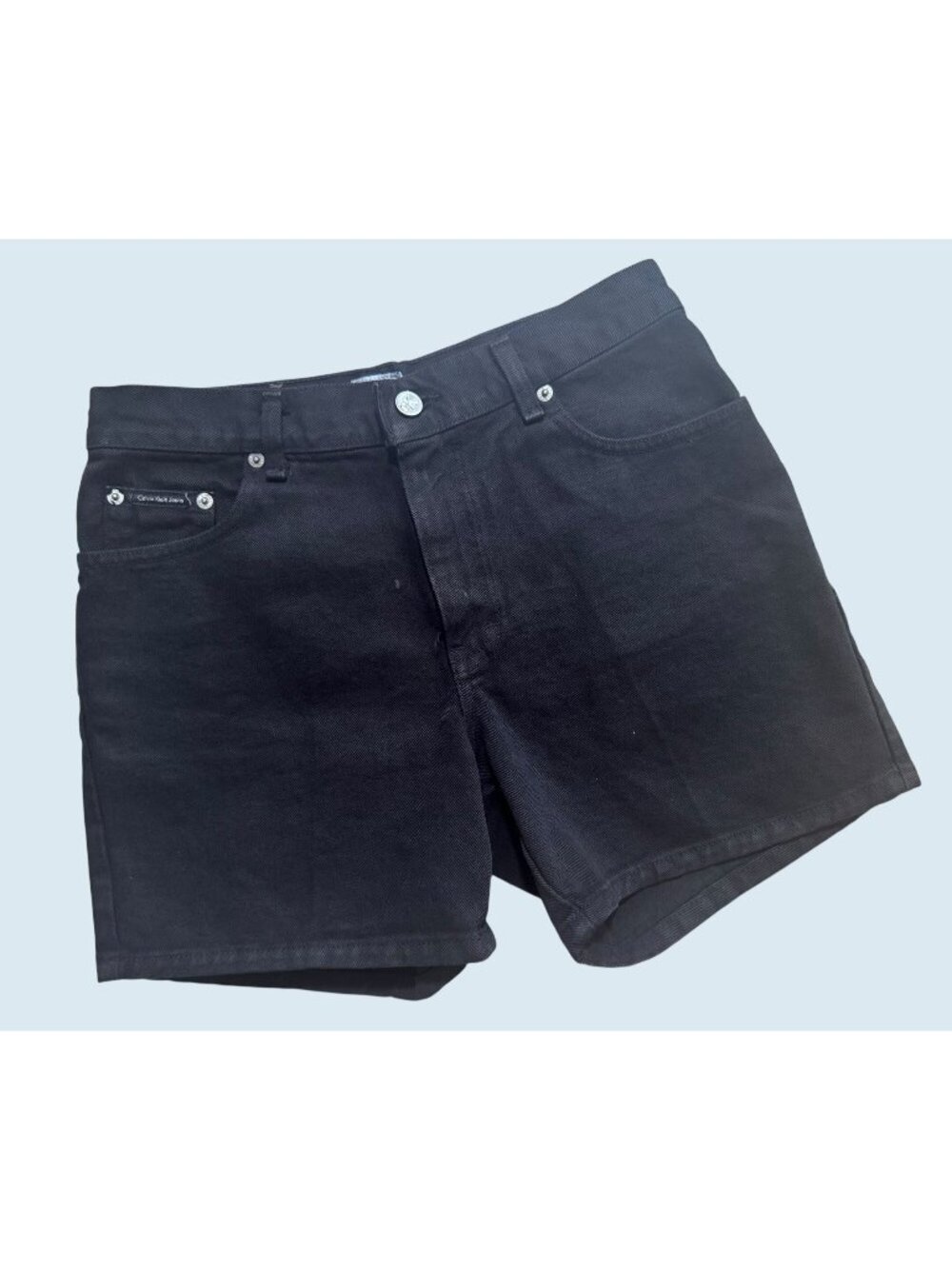 Vintage CALVIN KLEIN Black Denim Bermuda Shorts 1990s Size 27